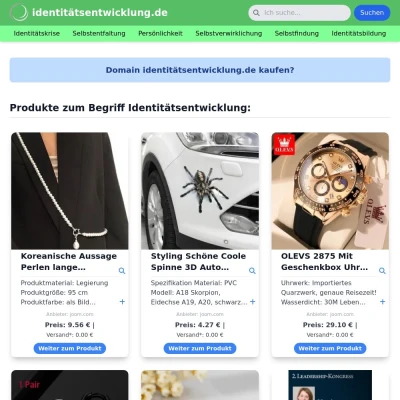 Screenshot identitätsentwicklung.de