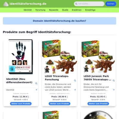 Screenshot identitätsforschung.de