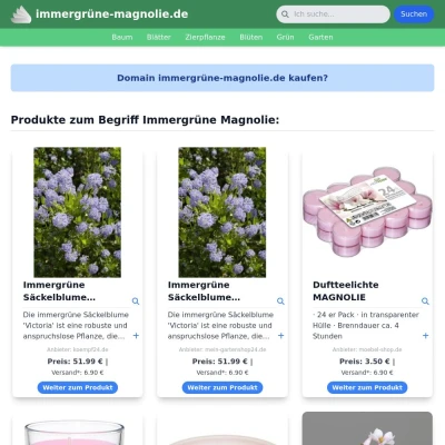 Screenshot immergrüne-magnolie.de