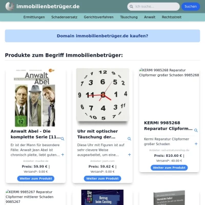 Screenshot immobilienbetrüger.de