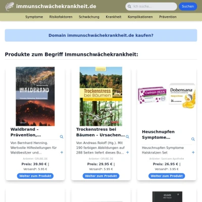 Screenshot immunschwächekrankheit.de