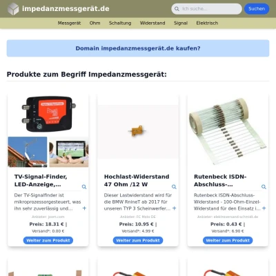 Screenshot impedanzmessgerät.de