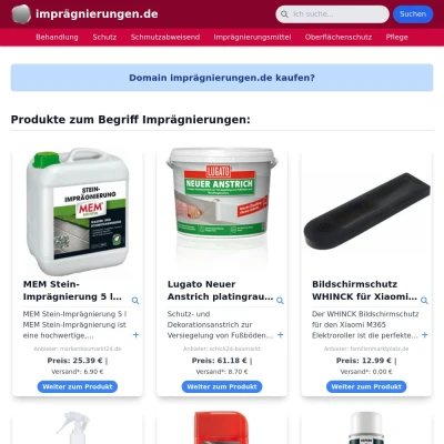 Screenshot imprägnierungen.de