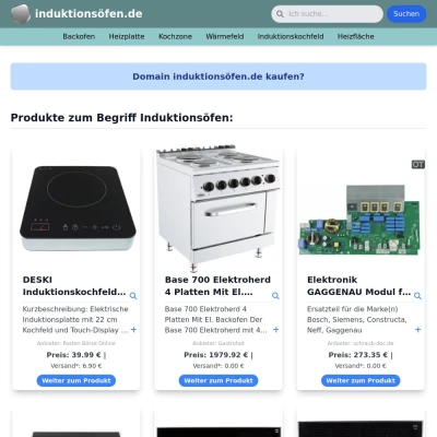 Screenshot induktionsöfen.de