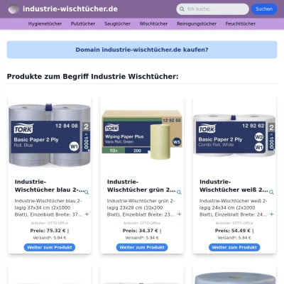 Screenshot industrie-wischtücher.de