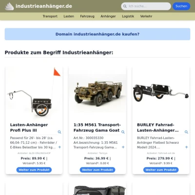 Screenshot industrieanhänger.de