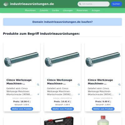 Screenshot industrieausrüstungen.de