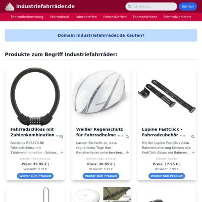 Screenshot industriefahrräder.de