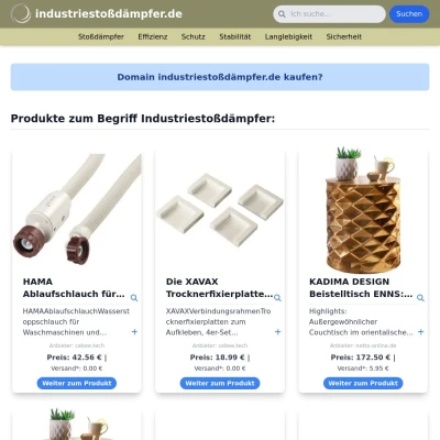 Screenshot industriestoßdämpfer.de