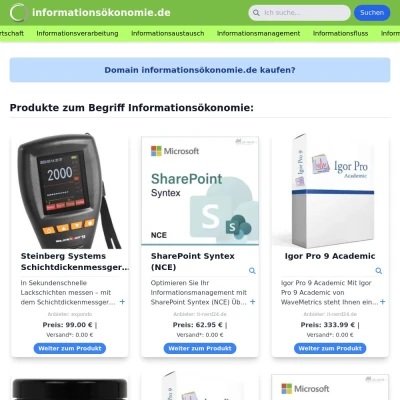 Screenshot informationsökonomie.de