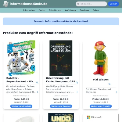 Screenshot informationsstände.de