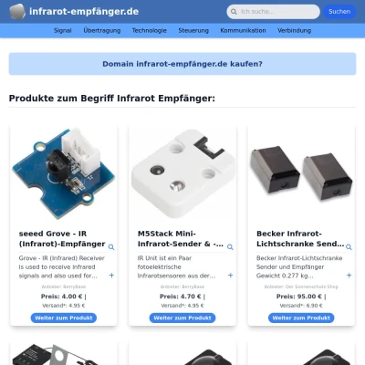 Screenshot infrarot-empfänger.de