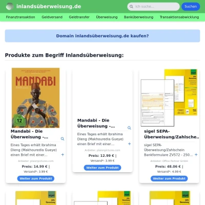 Screenshot inlandsüberweisung.de