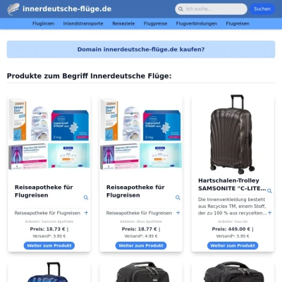 Screenshot innerdeutsche-flüge.de