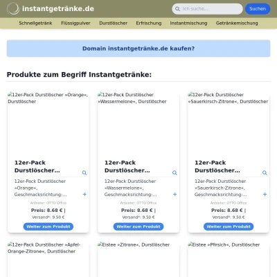 Screenshot instantgetränke.de