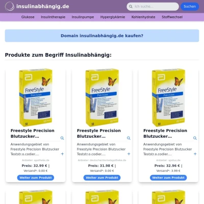 Screenshot insulinabhängig.de