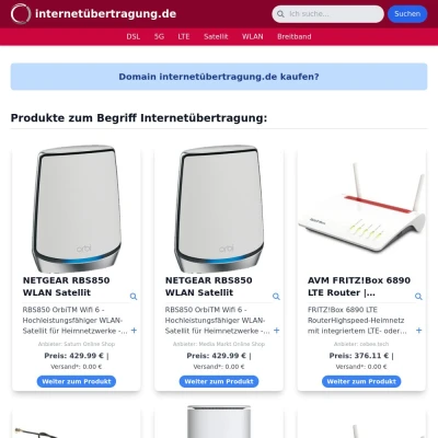 Screenshot internetübertragung.de