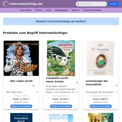 Screenshot internetsüchtige.de