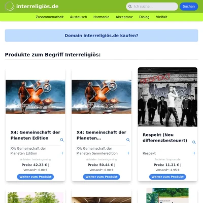 Screenshot interreligiös.de