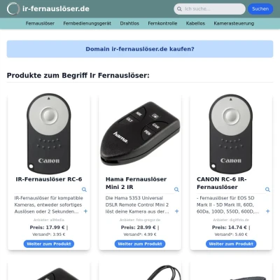 Screenshot ir-fernauslöser.de