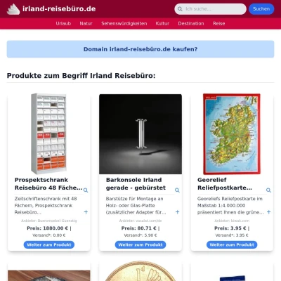 Screenshot irland-reisebüro.de