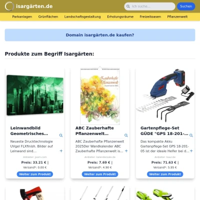 Screenshot isargärten.de