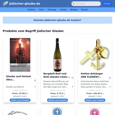 Screenshot jüdischer-glaube.de