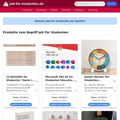 Screenshot job-für-studenten.de