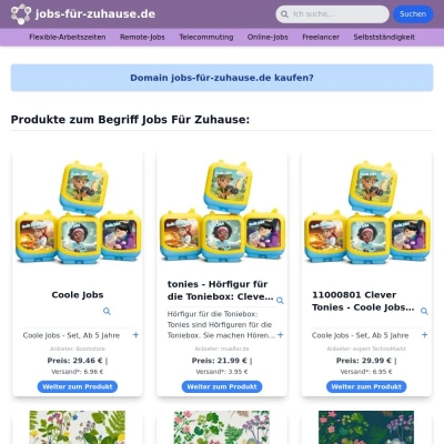 Screenshot jobs-für-zuhause.de