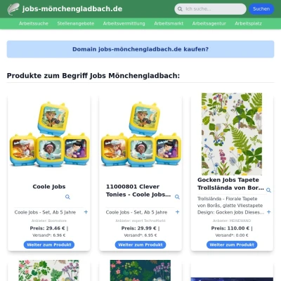 Screenshot jobs-mönchengladbach.de