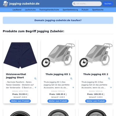 Screenshot jogging-zubehör.de