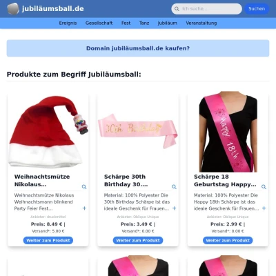 Screenshot jubiläumsball.de