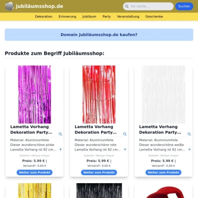 Screenshot jubiläumsshop.de