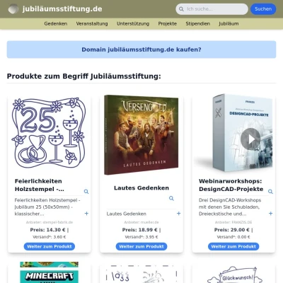 Screenshot jubiläumsstiftung.de