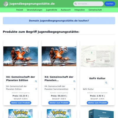 Screenshot jugendbegegnungsstätte.de