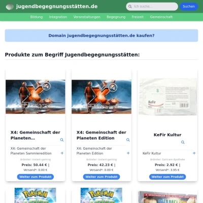 Screenshot jugendbegegnungsstätten.de