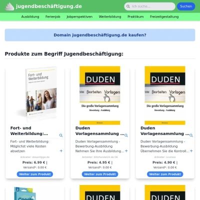 Screenshot jugendbeschäftigung.de