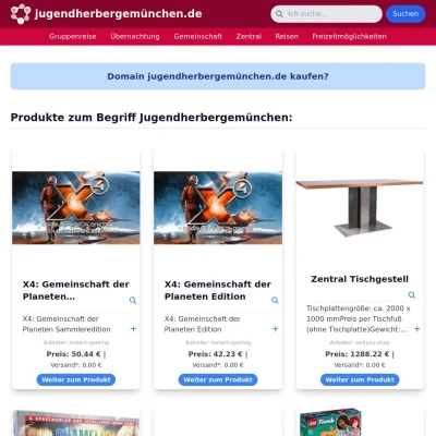 Screenshot jugendherbergemünchen.de