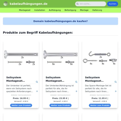Screenshot kabelaufhängungen.de