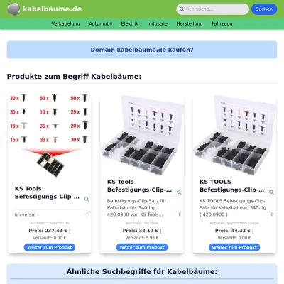 Screenshot kabelbäume.de