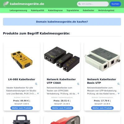 Screenshot kabelmessgeräte.de