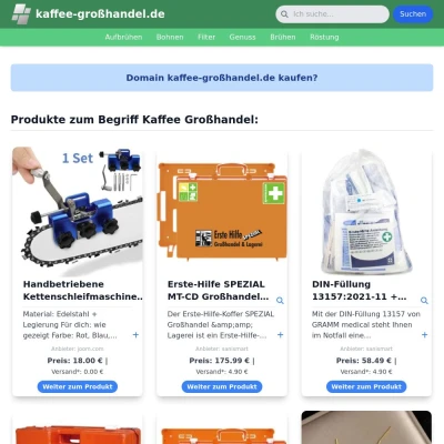 Screenshot kaffee-großhandel.de