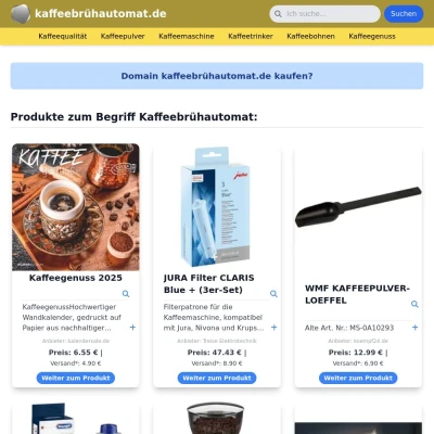 Screenshot kaffeebrühautomat.de