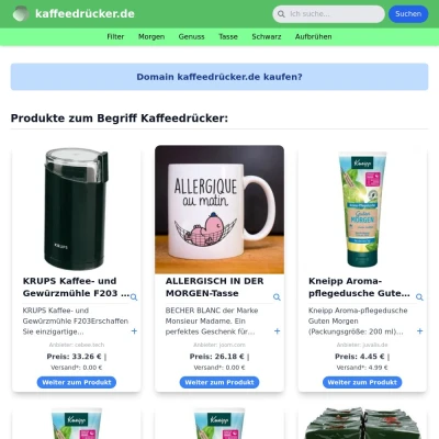 Screenshot kaffeedrücker.de