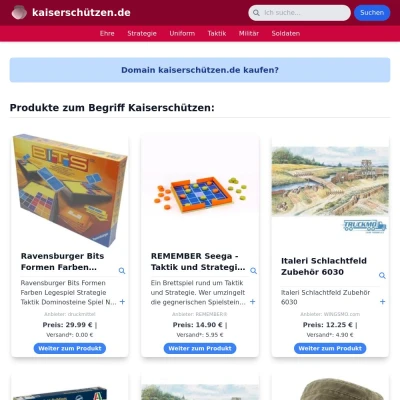 Screenshot kaiserschützen.de