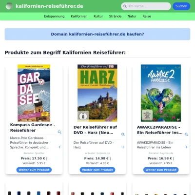 Screenshot kalifornien-reiseführer.de