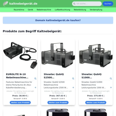 Screenshot kaltnebelgerät.de