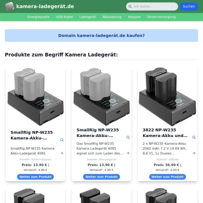 Screenshot kamera-ladegerät.de