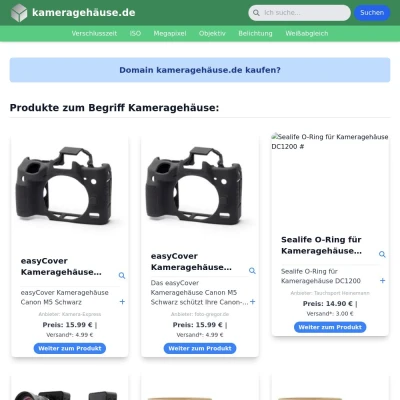 Screenshot kameragehäuse.de