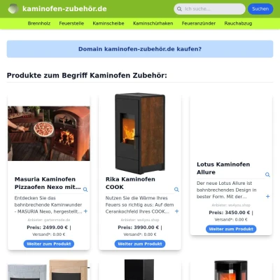 Screenshot kaminofen-zubehör.de